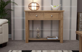 Torino 2 Drawers Hall/Console Table, Oak