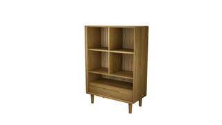 Scandic Small Bookcase, Oak Wood