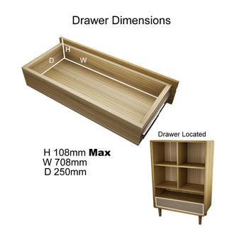 Scandic Small Bookcase, Oak Wood