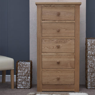 Torino 5 Drawer Narrow Chest