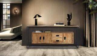 Solid Mango Wood Industrial Sideboard