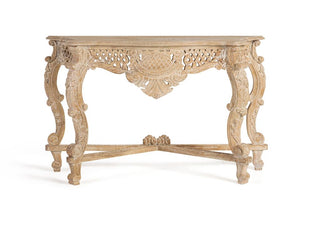 Aged White Console Table, Mango Wood