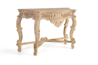 Aged White Console Table, Mango Wood