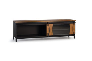 Industrial TV Unit, 1 Sliding Door and 2 Shelves