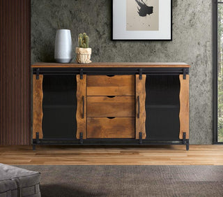 Industrial Sideboard 2 sliding doors and 3 drawers