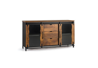 Industrial Sideboard 2 sliding doors and 3 drawers