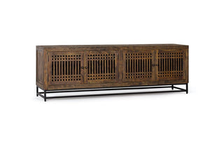 Acacia Wood TV Cabinet with 4 Doors