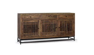 Acacia Wood Sideboard with 3 Doors and 3 Drawers