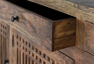 Acacia Wood Sideboard with 3 Doors and 3 Drawers