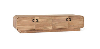 4-Door TV Cabinet, Solid Acacia Wood