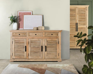 Sideboard with 3 Doors and 3 Drawers, Solid Mango Wood