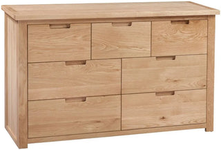 Oak 4+3 Drawer Wide Chest