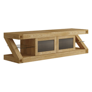 Z Glazed Wooden TV Stand, Oak Wood