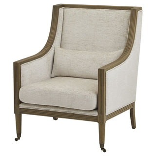 Albury Armchair, Plush Fabric and Wood