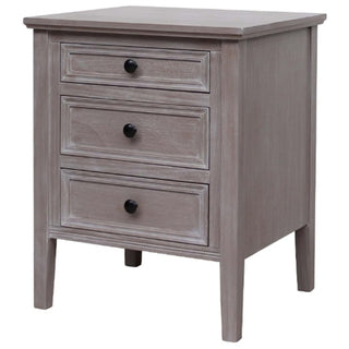 Serene 3 Drawer Bedside Table, Solid Wood