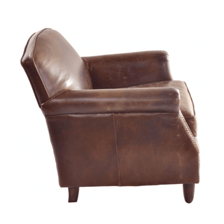 Vintage Studded Front Leather Armchair