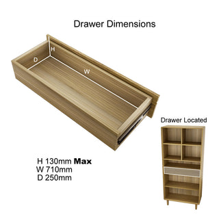 Scandic Large Bookcase, Oak Wood