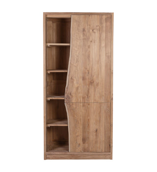 Kleiderschrank aus Holz mit 2 Türen und 8 Einlegeböden, Teak