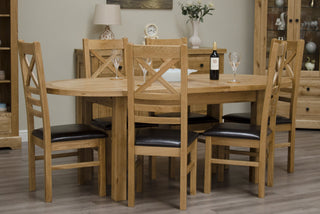 Deluxe Oval Twin Leaf Extending Table, Oak