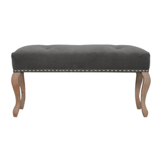 French Inspired Wooden Velvet Bench