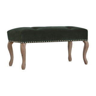 French Inspired Wooden Velvet Bench