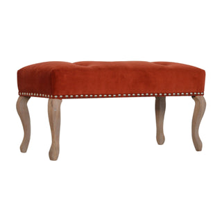 French Style Velvet Bench