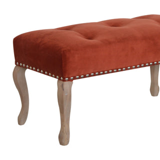 French Style Velvet Bench