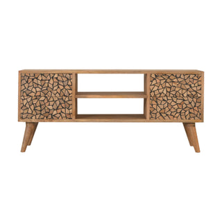 Wooden Resin Inlay TV Unit With Storage