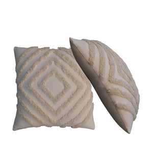 Cream Mini Diamond Cotton Cushion Set of 2