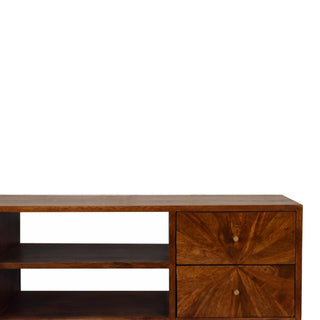 U-Shaped Legs Wooden TV Unit with Storage