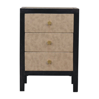 Faux Leather Bedside, Ash Black