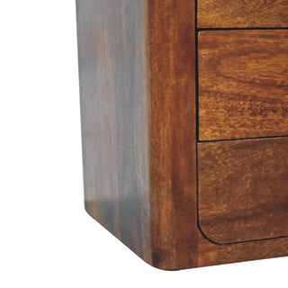 Luca 3 Drawer Bedside, Chestnut