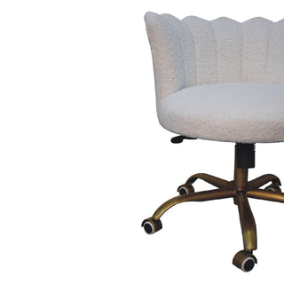 Boucle Height Adjustable Swivel Chair