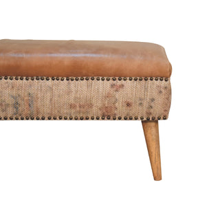 Buffalo Leather & Durrie Bench