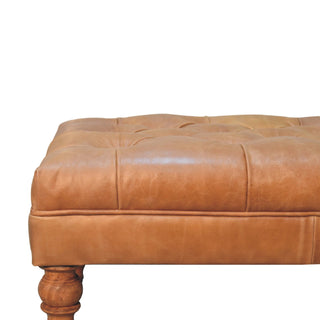 Leather Ottoman with Castor Legs