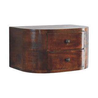 Luna Floating Bedside Table, Chestnut