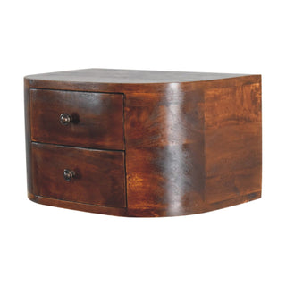 Luna Floating Bedside Table, Chestnut