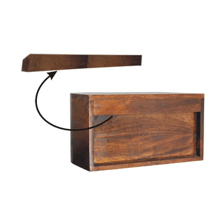 Luna Floating Bedside Table, Chestnut