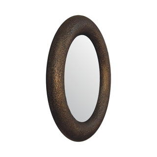 Wooden Hammered Mirror, Metallic Finish