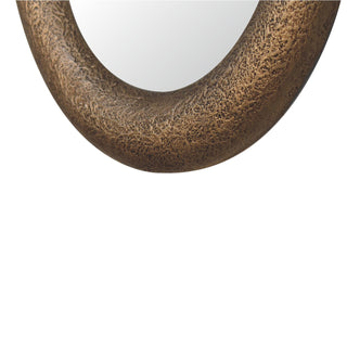 Wooden Hammered Mirror, Metallic Finish