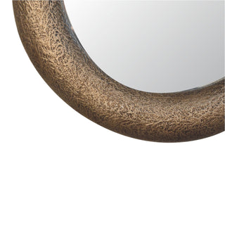 Wooden Hammered Mirror, Metallic Finish