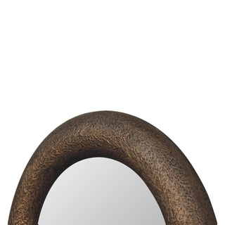 Wooden Hammered Mirror, Metallic Finish