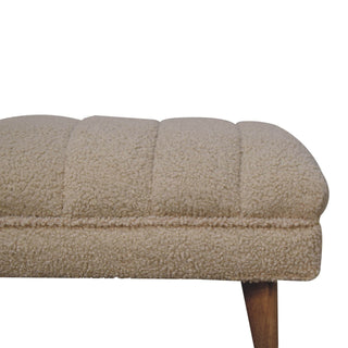 Boucle Puffer Bench, Cream