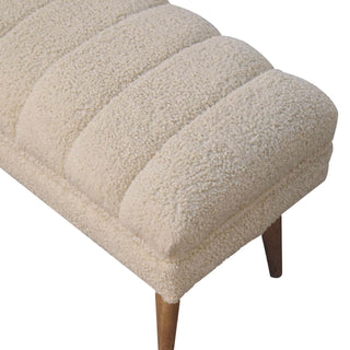 Boucle Puffer Bench, Cream