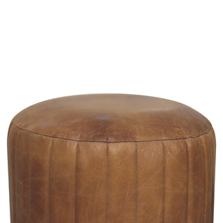 Buffalo Leather Boucle Stool