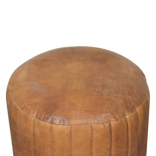 Buffalo Leather Boucle Stool