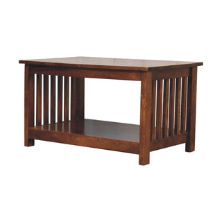 Slatted Wooden Coffee Table, Chestnut