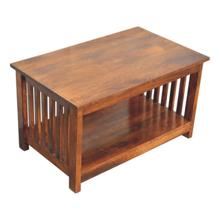 Slatted Wooden Coffee Table, Chestnut