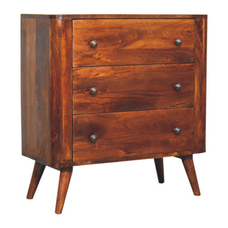 Bera 3 Drawers Chest, Chestnut