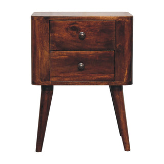 Bera 2 Drawers Bedside Table, Chestnut